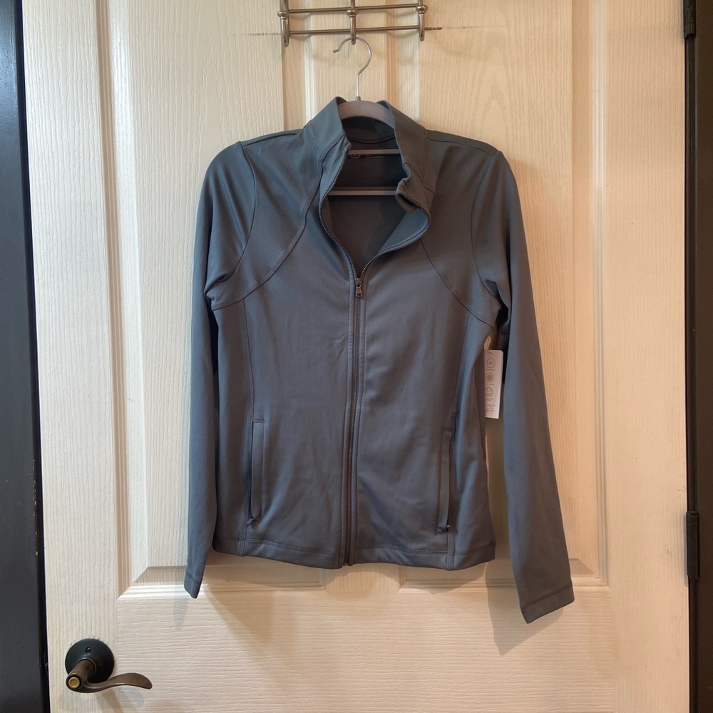 Womens Gray Zip-Up Jacket